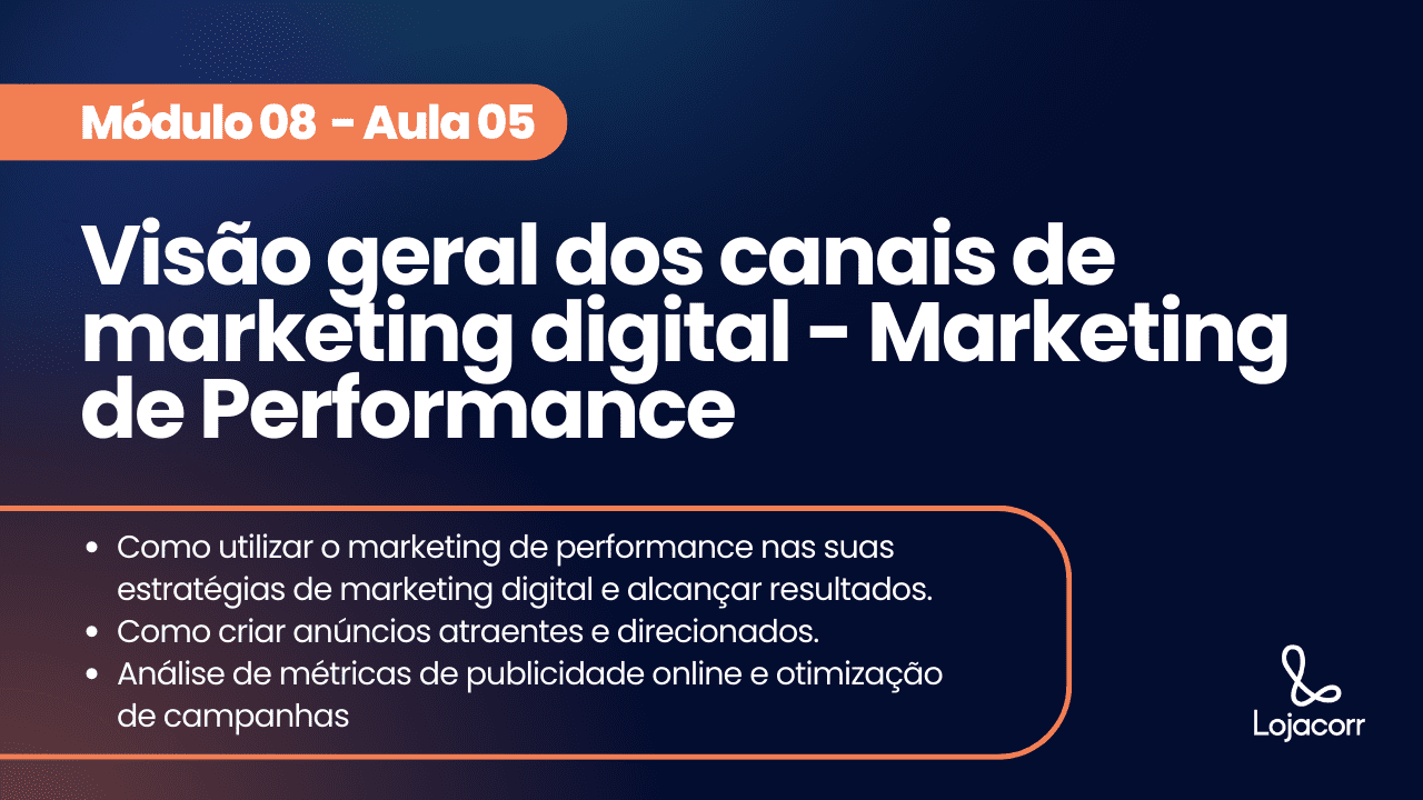 Aula 5 |Visão geral dos canais de marketing digital - Marketing de Performance